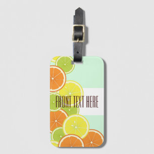 Étiquette À Bagage Tranches de fruits d'agrumes colorés et modernes