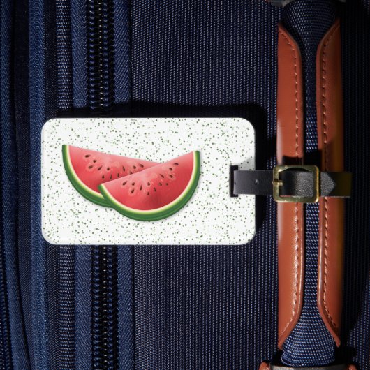 Étiquette À Bagage Tranches d'été de pastèque avec texte personnalisé (Insitu Rectoal 4)