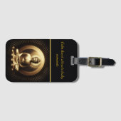 Étiquette À Bagage Tranquille Bouddha d'or en méditation (Devant Horizontal)