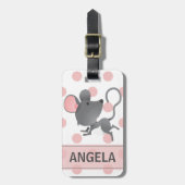 Étiquette À Bagage Tranquille en souris mignonne Pois personnalisés (Devant Vertical)