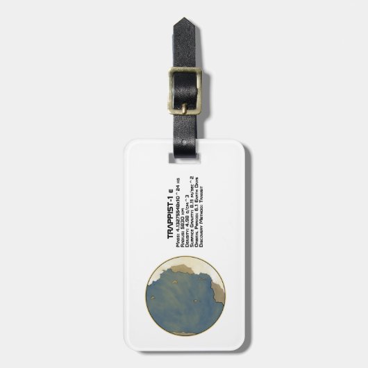 Étiquette À Bagage TRAPPIST-1 e Données techniques (Devant Vertical)