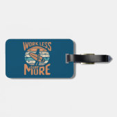 Étiquette À Bagage Travailler moins de Surf plus (Dos horizontal)