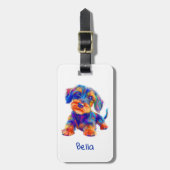 Étiquette À Bagage Travel Dog, coloured, cute (Devant Vertical)