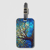 Étiquette À Bagage Tree of Life Shattered Glass Mosaic (Devant Vertical)