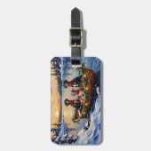 Étiquette À Bagage Treeing Walker Coonhound Christmas Boat Holiday (Devant Vertical)