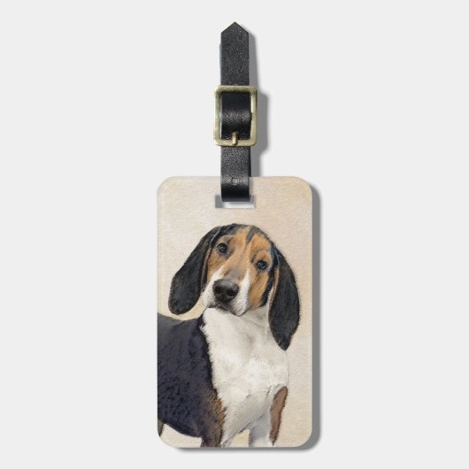Étiquette À Bagage Treeing Walker Coonhound Peinture - Art original (Devant Vertical)