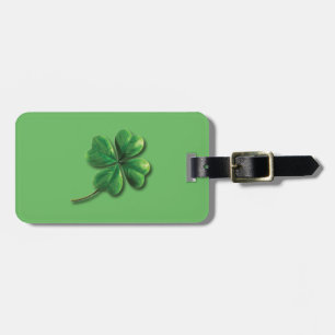 Étiquette À Bagage Trèfle irlandais vert moderne