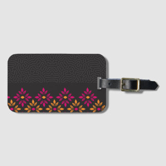 Étiquette À Bagage Trending Black & Colourful floral Luggage Tag