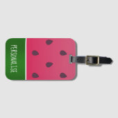 Étiquette À Bagage Trendy Bold Watermelon Custom Text (Devant Horizontal)