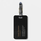 Étiquette À Bagage Trendy Stylish Grey Wood Nom de l'entreprise (Dos Vertical)