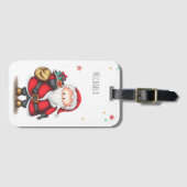 Étiquette À Bagage Très simple Noël Père Noël (Devant Horizontal)