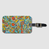 Étiquette À Bagage Trésor Poitrine-main peint art Abstrait (Devant Horizontal)