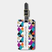 Étiquette À Bagage Triangles modernes colorés Motif géométrique (Devant Vertical)