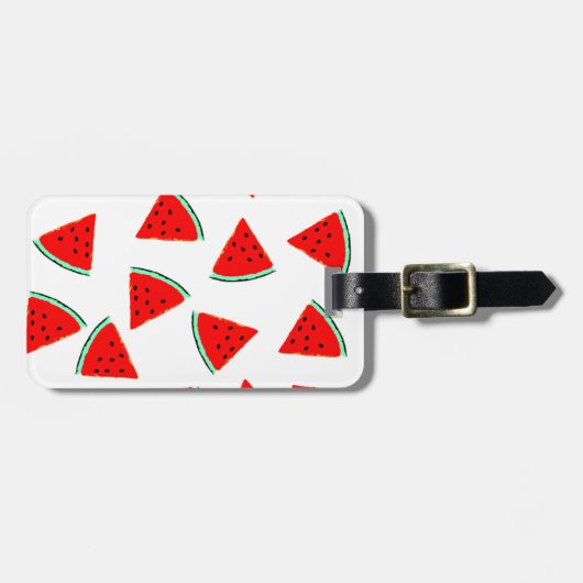 Étiquette À Bagage Triangles Motifs de pastèque (Devant horizontal)