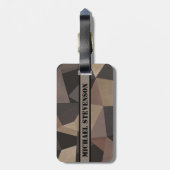 Étiquette À Bagage Triangles polygonaux géométriques imprimés beige b (Dos Vertical)