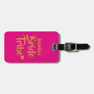 Étiquette À Bagage Tribu de mariée personnalisée Cœur en or