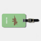 Étiquette À Bagage Tricératops Brown Pour Enfants (Devant horizontal)