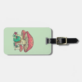 Étiquette À Bagage Tricot de grenouille de cottage sous Champignons 