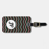 Étiquette À Bagage Tricot d'hiver chevron design personnalisé (Devant horizontal)