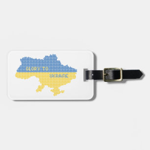 Étiquette À Bagage Tricot Ukraine texte de la carte d'Etat Gloire à l
