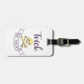 Étiquette À Bagage Tricoter ou traiter les os croisés du crâne Ruban  (Devant horizontal)