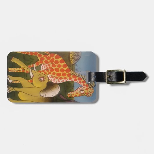 Étiquette À Bagage Trio d'art africain (Devant horizontal)