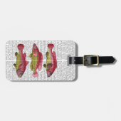 Étiquette À Bagage Trio poisson Imaginaire rouge et jaune (Devant horizontal)