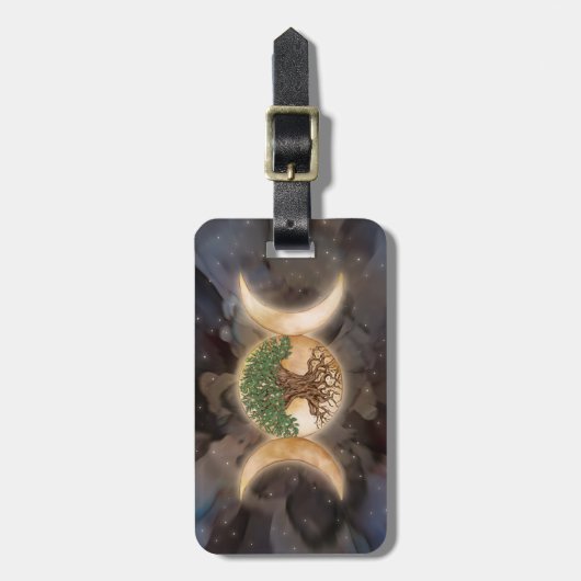 Étiquette À Bagage Triple Moon tree of life (Devant Vertical)