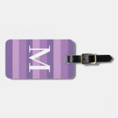 Étiquette À Bagage Tritone violet monogramme triée (Devant horizontal)