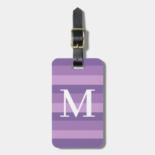 Étiquette À Bagage Tritone violet monogramme triée (Devant Vertical)