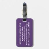Étiquette À Bagage Tritone violet monogramme triée (Dos Vertical)