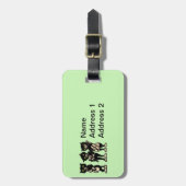 Étiquette À Bagage Trois Chats Noirs Jouant Instruments De Musique Ve (Devant Vertical)