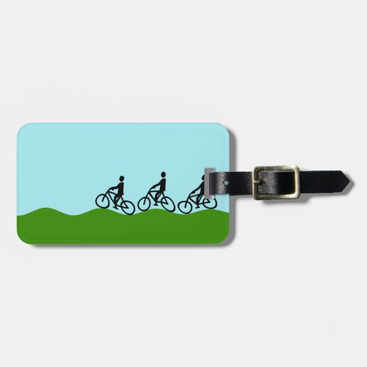 Étiquette À Bagage Trois cyclistes (Devant horizontal)