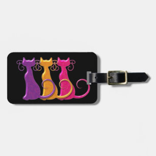 Étiquette À Bagage Trois étiquettes de bagage de chats