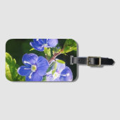 Étiquette À Bagage Trois fleurs bleues (Devant Horizontal)