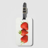 Étiquette À Bagage Trois fraises sur blanc bc ltcnm (Devant Vertical)