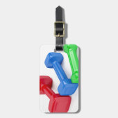 Étiquette À Bagage Trois haltères différentes (Devant Vertical)