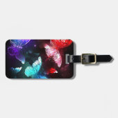 Étiquette À Bagage Trois papillons brillants sur l'arrière - plan de  (Devant horizontal)