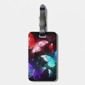 Étiquette À Bagage Trois papillons brillants sur l'arrière - plan de  (Dos Vertical)