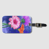 Étiquette À Bagage Trois superbes Gerberas de couleurs - Dessin d'art (Devant Horizontal)