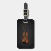 Étiquette À Bagage Trompe L'oeil Violon & Bow Coque aux instruments p (Devant Vertical)