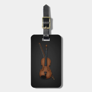 Étiquette À Bagage Trompe L'oeil Violon & Bow Coque aux instruments p