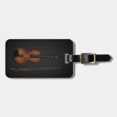 Étiquette À Bagage Trompe L'oeil Violon & Bow Coque d'instruments de  (Devant horizontal)