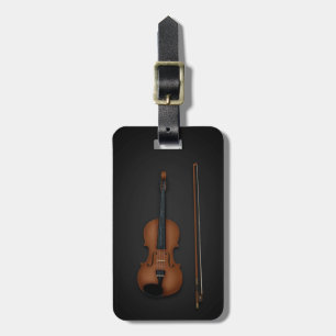 Étiquette À Bagage Trompe L'oeil Violon & Bow Coque d'instruments de 