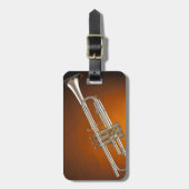 Étiquette À Bagage Trompette sur l'or (Devant Vertical)