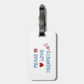 Étiquette À Bagage Trompettes d'amour de paix (Dos Vertical)