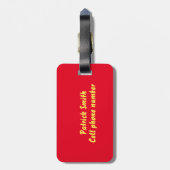 Étiquette À Bagage Trophée Or Numéro 1 Papa Rouge (Dos Vertical)