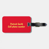 Étiquette À Bagage Trophée Or Numéro 1 Papa Rouge (Dos horizontal)