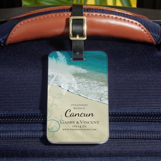 Étiquette À Bagage Tropical Beach Destination Wedding Enregistrer la (Insitu Rectoal 2)