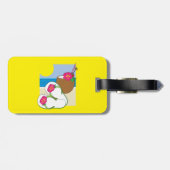 Étiquette À Bagage Tropical Beach Vacation Coconut Flowers Flip Flops (Dos horizontal)